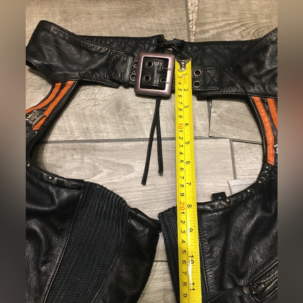 Womens Harley-Davidson Leather Chaps Riding Chopper Motorcycle Black Pants Small - Picture 8 of 12